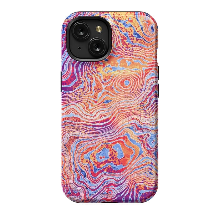 iPhone 15 StrongFit  Abstract Colorful Marble II by Art Design Works