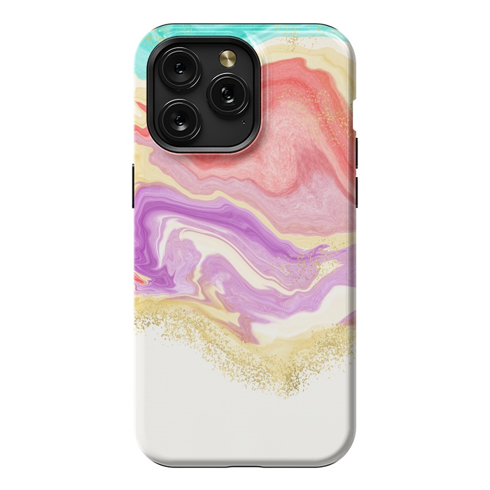 iPhone 15 Pro Max StrongFit Colorful Marble by Noonday Design