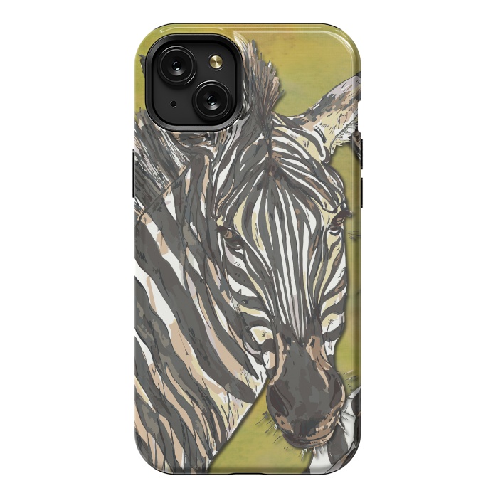 iPhone 15 Plus StrongFit Zebra by Lotti Brown