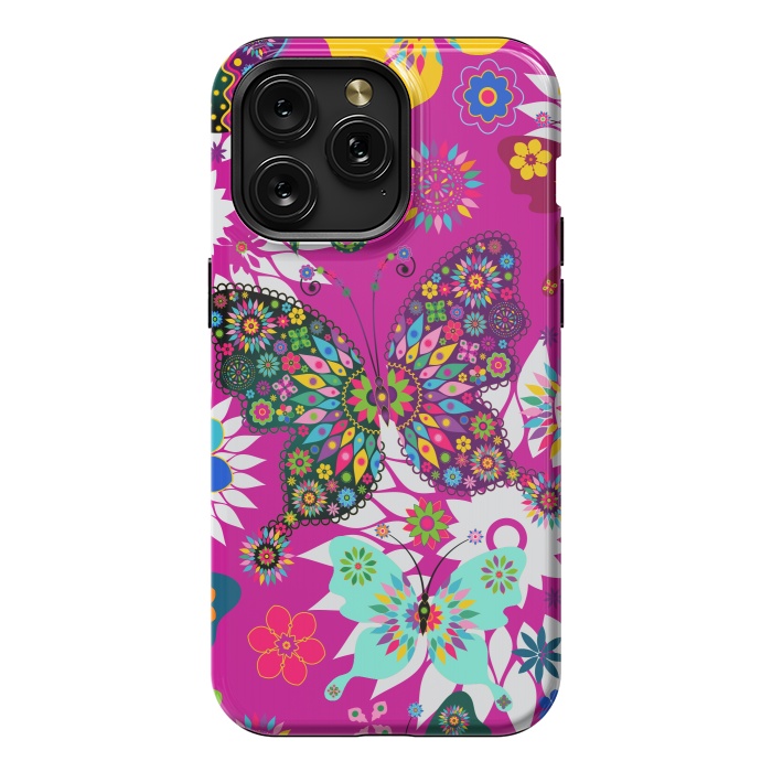 iPhone 15 Pro Max StrongFit Colorful Butterflies In Spring by ArtsCase