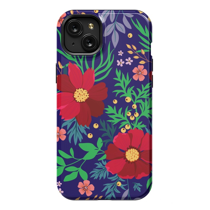 iPhone 15 Plus StrongFit Red Flowers In The Ocean by ArtsCase