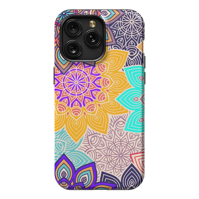 iPhone 15 Pro Max StrongFit Repeated Tropical Mandalas by ArtsCase