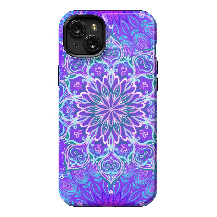 iPhone 15 Plus StrongFit Purple Mandalas For The Day by ArtsCase