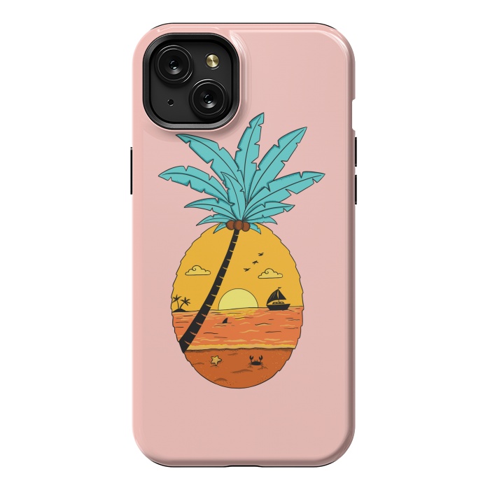 iPhone 15 Plus StrongFit Pineapple Nature pink by Coffee Man
