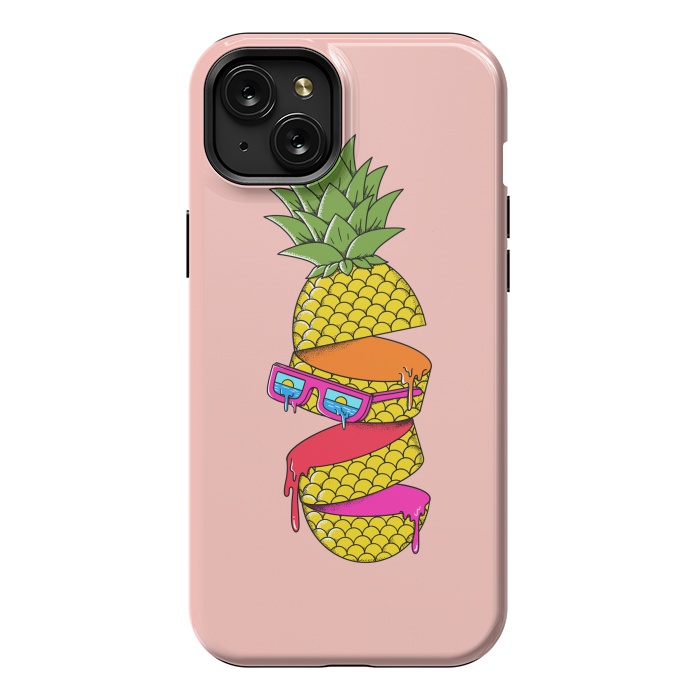 iPhone 15 Plus StrongFit Pineapple Colors Pink by Coffee Man