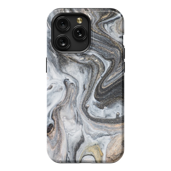 iPhone 15 Pro Max StrongFit Black and Gold Marble by ArtsCase