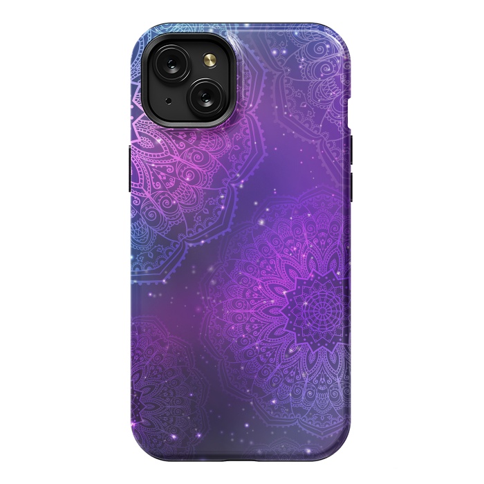 iPhone 15 Plus StrongFit Modern Purple Mandala Pattern    by ArtsCase