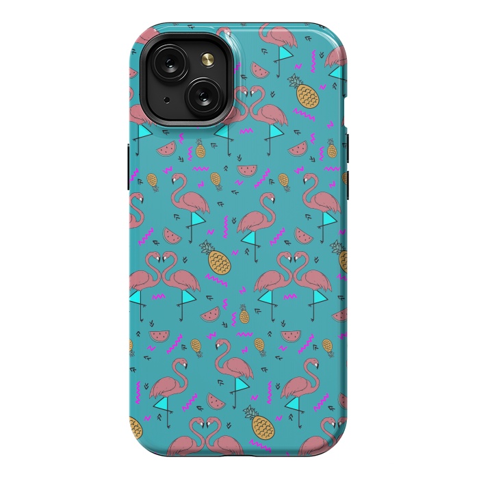 iPhone 15 Plus StrongFit Flamingos In Fashionable Summer by ArtsCase