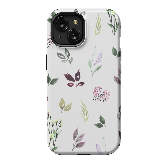 iPhone 15 StrongFit Watercolor Leaves  by Anis Illustration