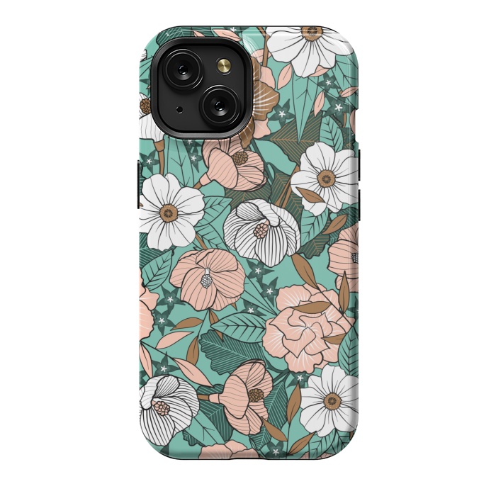iPhone 15 StrongFit Rusted Blush Garden by gingerlique