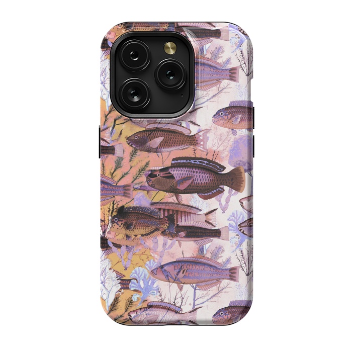 iPhone 15 Pro StrongFit Watercolor coral reef by Oana 