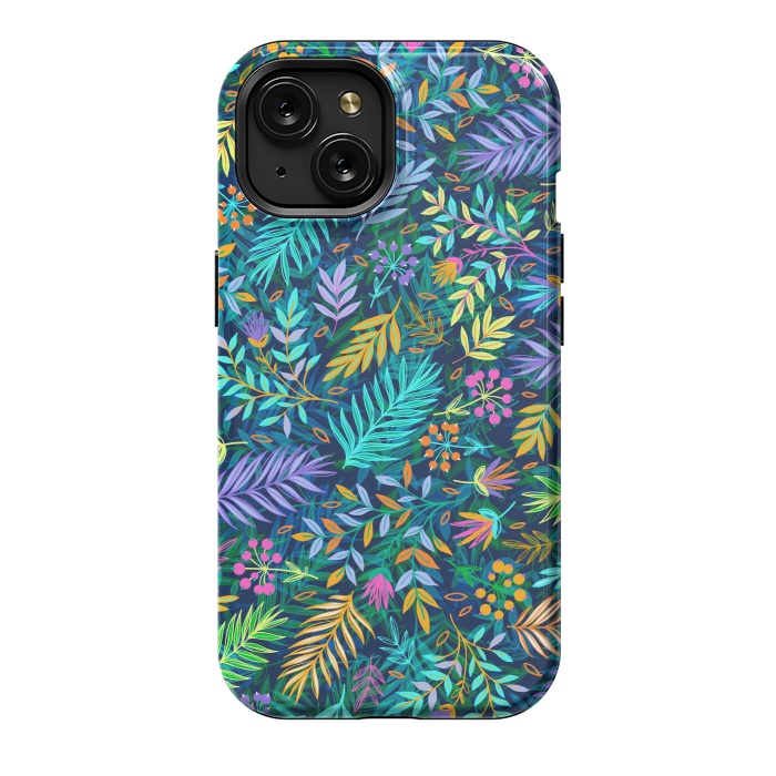 iPhone 15 StrongFit Flowers In Cold Colors by ArtsCase