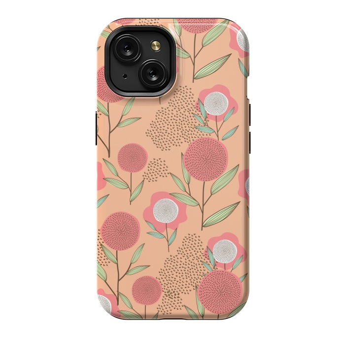 iPhone 15 StrongFit Simple Flowers In Pastel by ArtsCase