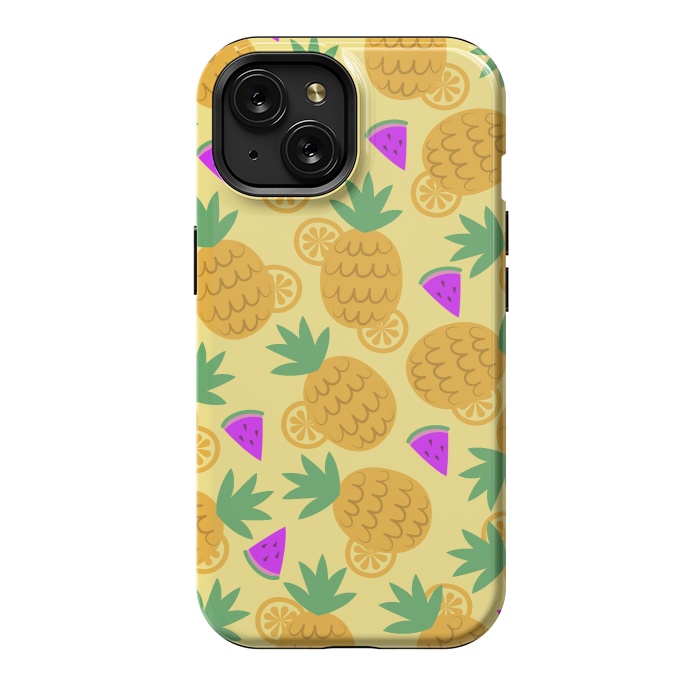 iPhone 15 StrongFit Rain Of Watermelons And Pineapples by ArtsCase