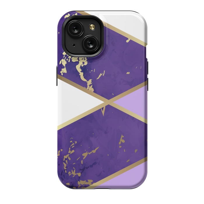 iPhone 15 StrongFit Geometric Purple Marble by ArtsCase