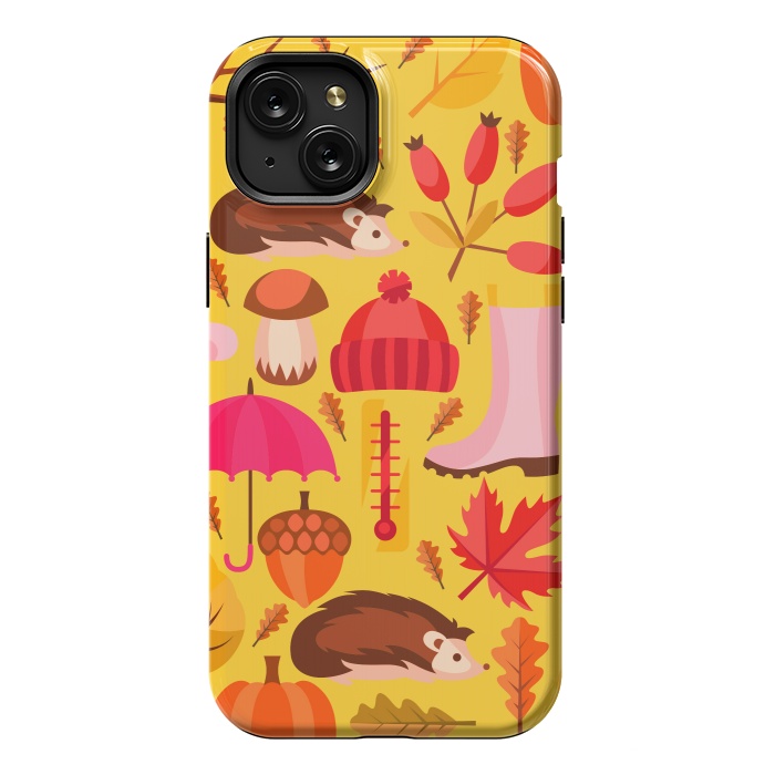 iPhone 15 Plus StrongFit Autumn Animals And Fruits by ArtsCase