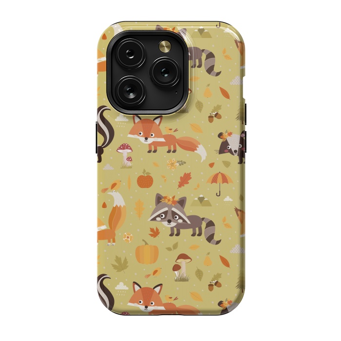iPhone 15 Pro StrongFit Red Fox And Raccoon In Autumn by ArtsCase
