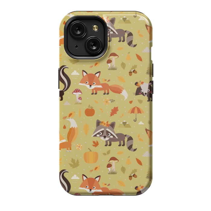 iPhone 15 StrongFit Red Fox And Raccoon In Autumn by ArtsCase