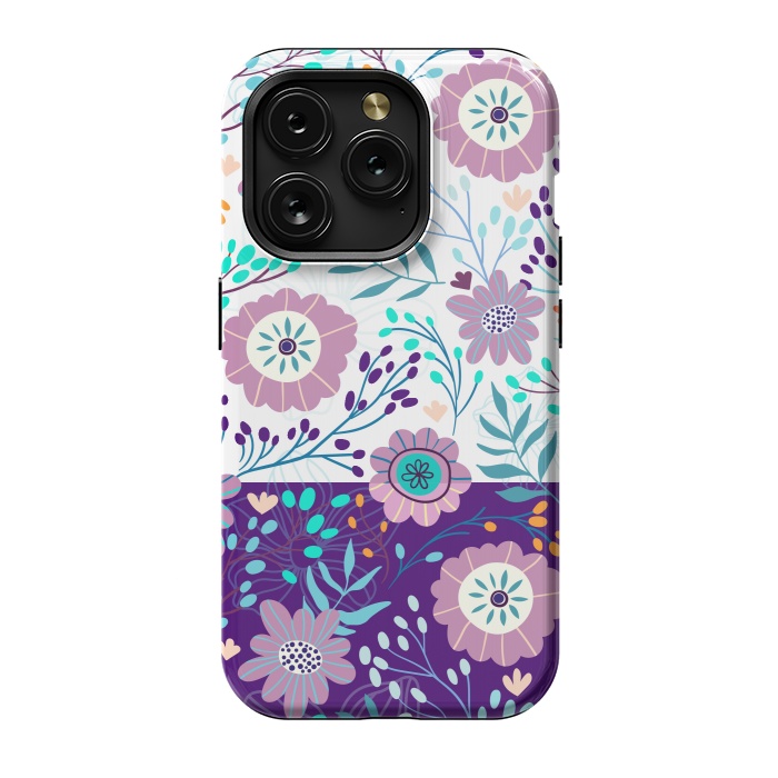 iPhone 15 Pro StrongFit Happy Purple Flowers For Summer by ArtsCase