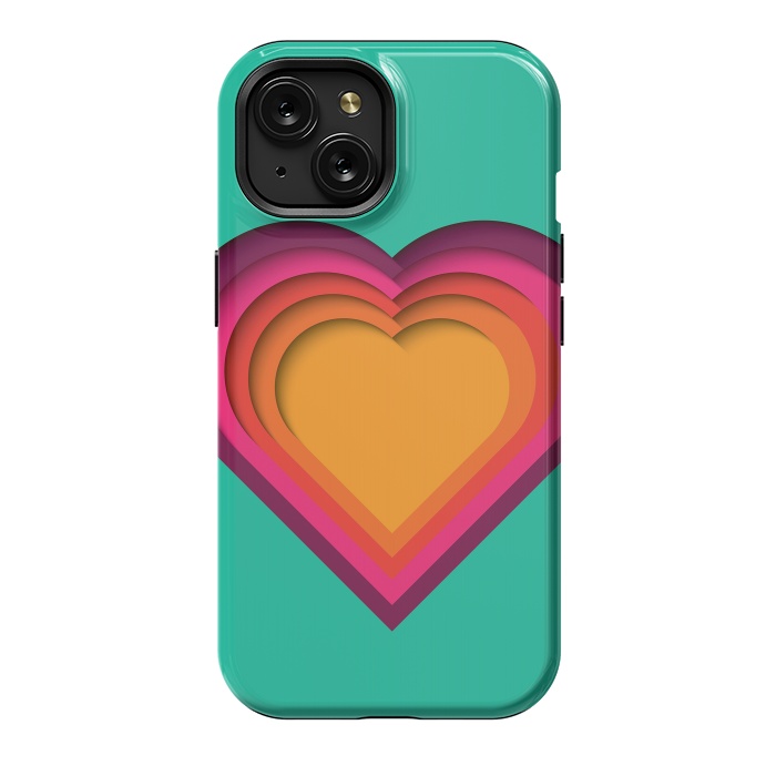 iPhone 15 StrongFit Paper Cutout Heart 010 by Jelena Obradovic