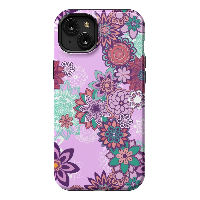 iPhone 15 Plus StrongFit Variety Of Purple Mandalas by ArtsCase