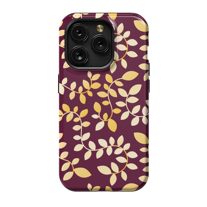 iPhone 15 Pro StrongFit GOLDEN LEAVES PATTERN by MALLIKA