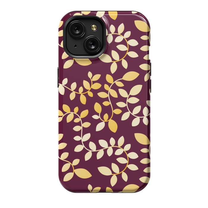 iPhone 15 StrongFit GOLDEN LEAVES PATTERN by MALLIKA