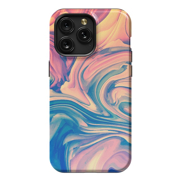 iPhone 15 Pro Max StrongFit Marble Paint splash Colorful fluid by ArtsCase