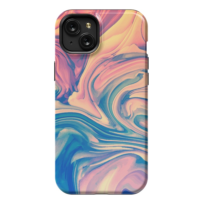 iPhone 15 Plus StrongFit Marble Paint splash Colorful fluid by ArtsCase