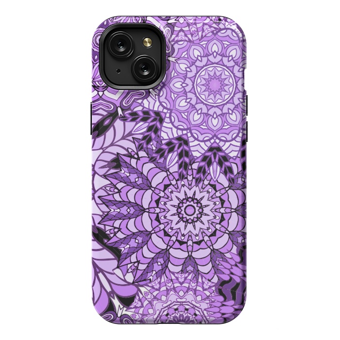 iPhone 15 Plus StrongFit Rain Of Purple Mandalas by ArtsCase