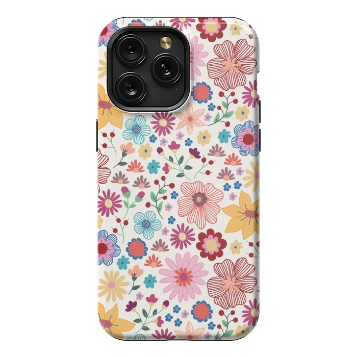 iPhone 15 Pro Max StrongFit Springtime Wild Bloom by TracyLucy Designs
