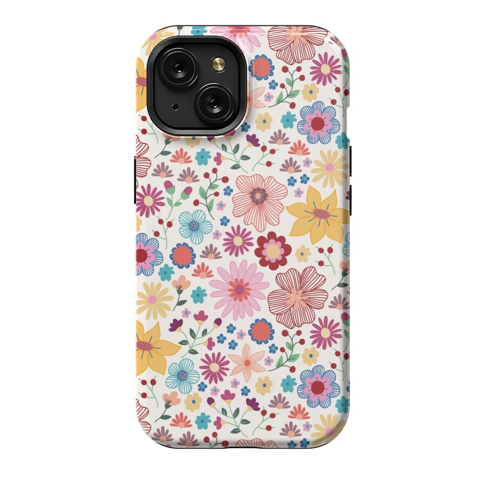 iPhone 15 StrongFit Springtime Wild Bloom by TracyLucy Designs