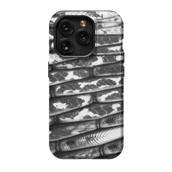 iPhone 15 Pro StrongFit Black and white snake skin pattern by Oana 