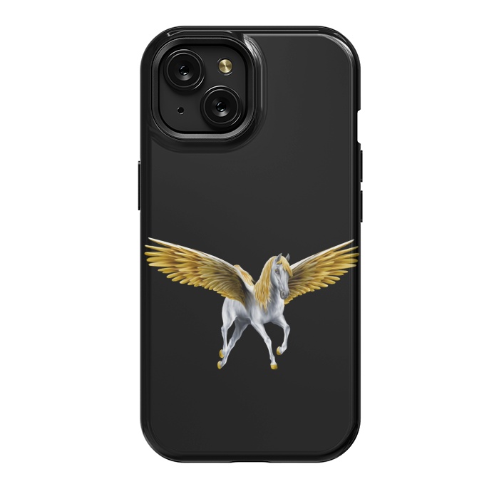 iPhone 15 StrongFit horse with golden wings by haroulita