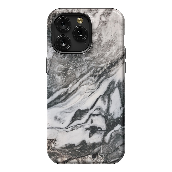 iPhone 15 Pro Max StrongFit White and black Marble by Winston