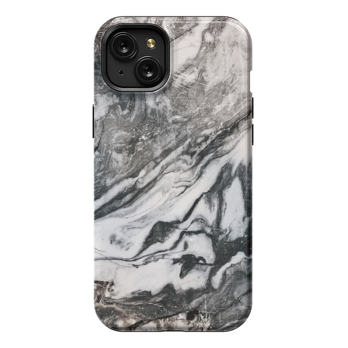 iPhone 15 Plus StrongFit White and black Marble by Winston