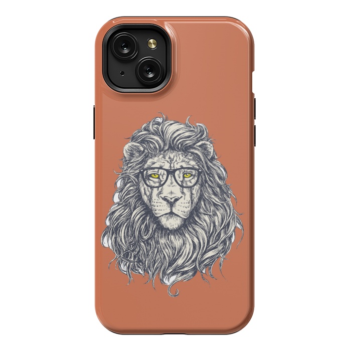 iPhone 15 Plus StrongFit Hipster Lion by Winston