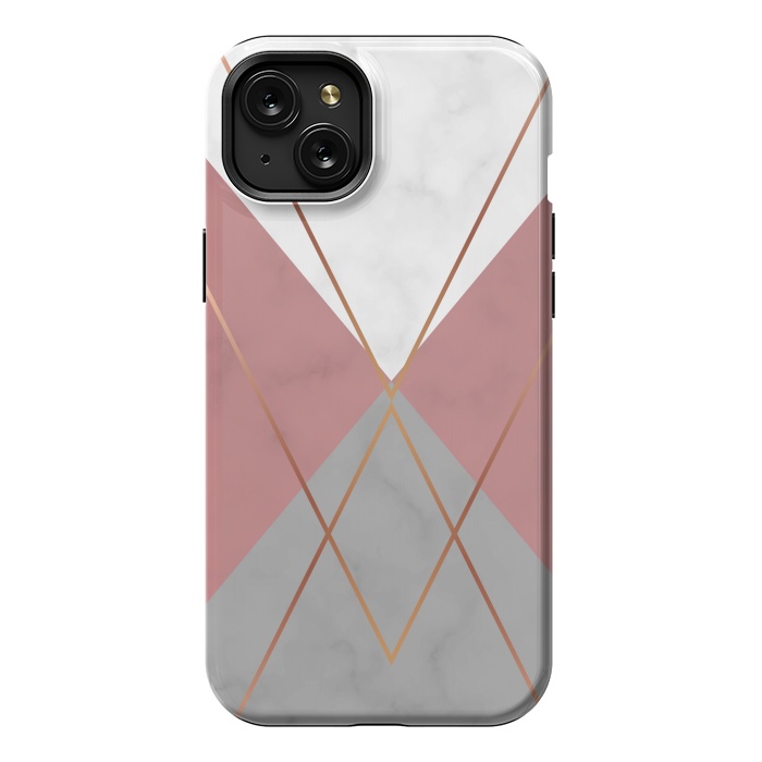 iPhone 15 Plus StrongFit Marble Geometric design II by ArtsCase