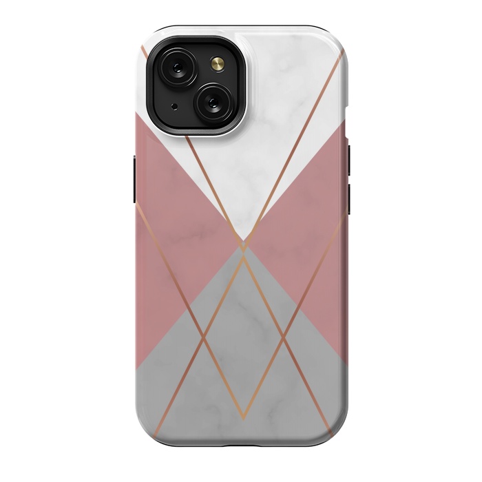 iPhone 15 StrongFit Marble Geometric design II by ArtsCase