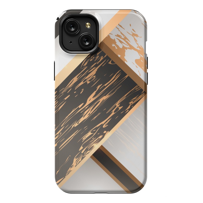 iPhone 15 Plus StrongFit Marble Geometric Design IV by ArtsCase