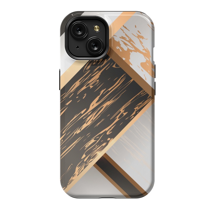 iPhone 15 StrongFit Marble Geometric Design IV by ArtsCase