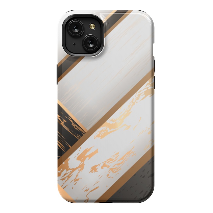 iPhone 15 Plus StrongFit Marble Geometric Design VII by ArtsCase