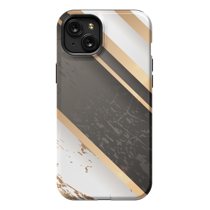 iPhone 15 Plus StrongFit Marble Geometric Design VIII by ArtsCase
