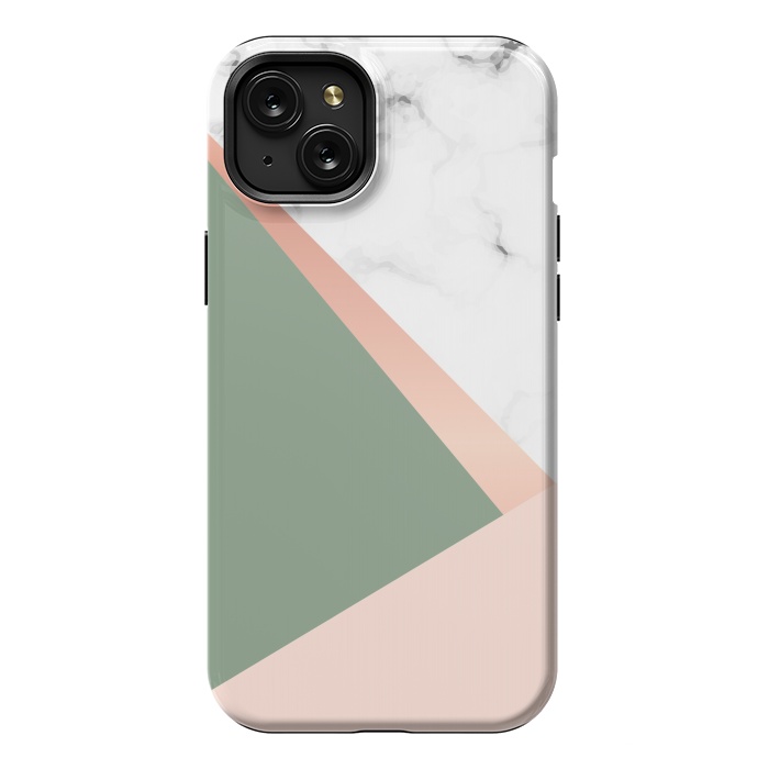 iPhone 15 Plus StrongFit Marble geometric design with triangular image by ArtsCase