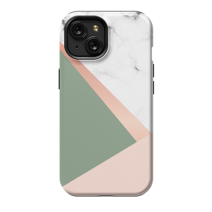 iPhone 15 StrongFit Marble geometric design with triangular image by ArtsCase