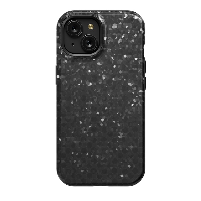 iPhone 15 StrongFit Black Crystal Bling Strass G283 by Medusa GraphicArt