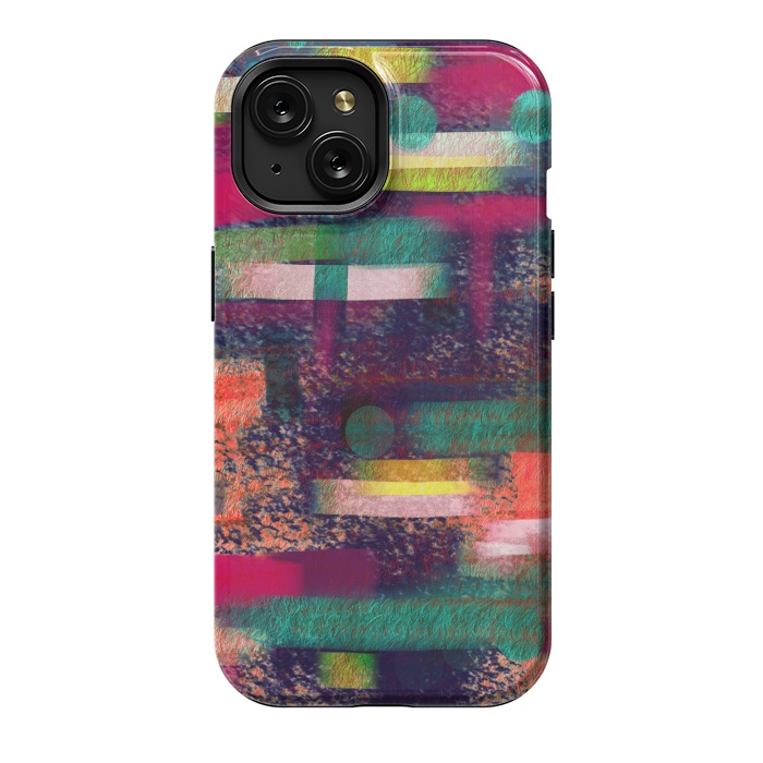 iPhone 15 StrongFit Abstract art colourful design multicolor by Josie