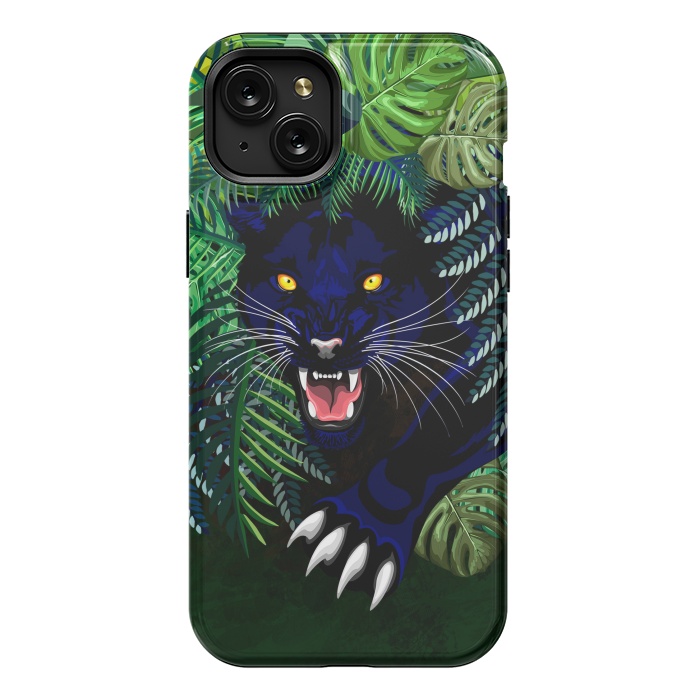 iPhone 15 Plus StrongFit Black Panther Spirit coming out from the Jungle by BluedarkArt