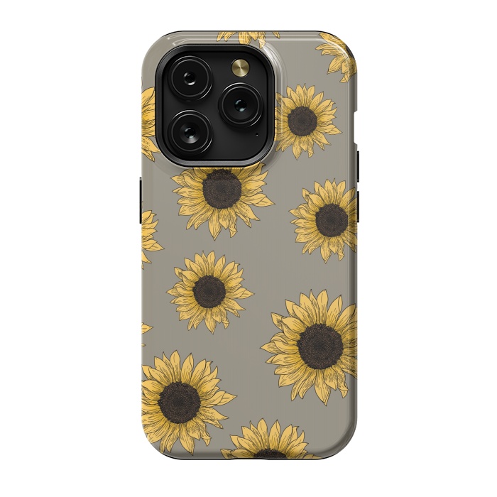 iPhone 15 Pro StrongFit Sunflowers by Jms