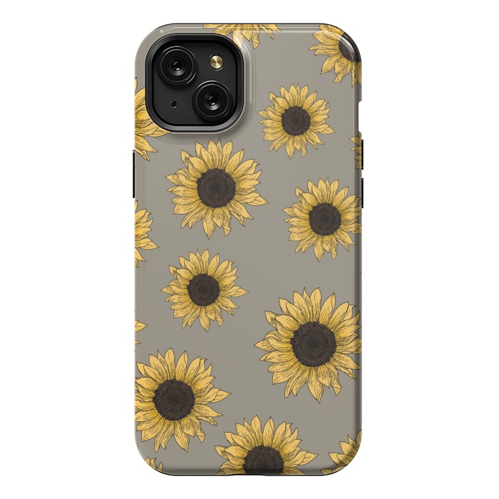 iPhone 15 Plus StrongFit Sunflowers by Jms